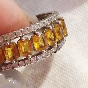 Vintage Citrine 925 sterling silver ring